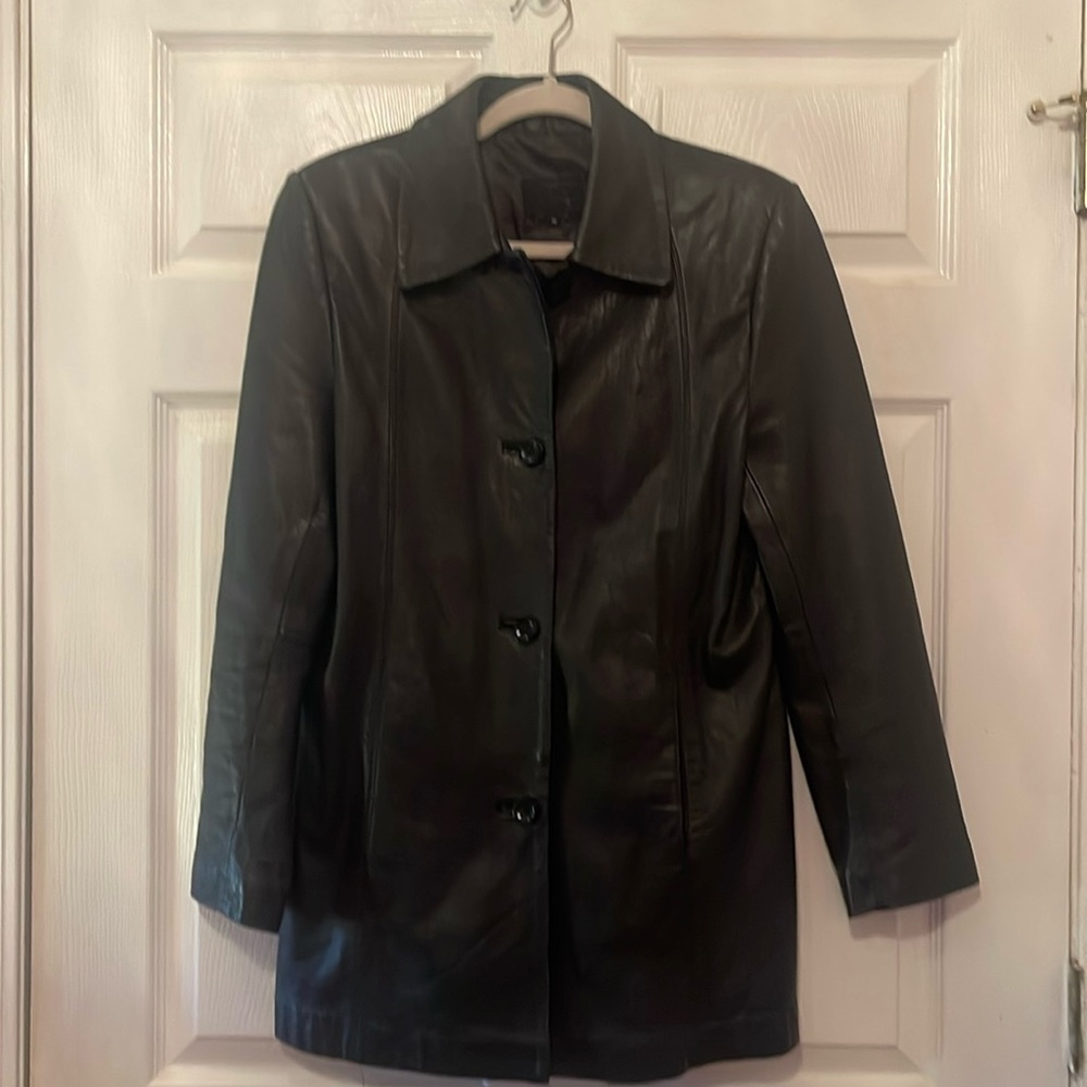 Vintage 90’s Izod Black Leather Jacket